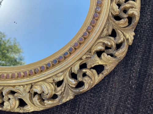 ANTIQUE OVAL GILT MIRROR - ADDITIONAL PHOTO 1