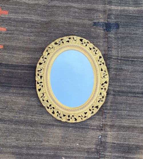 ANTIQUE OVAL GILT MIRROR - ADDITIONAL PHOTO 2