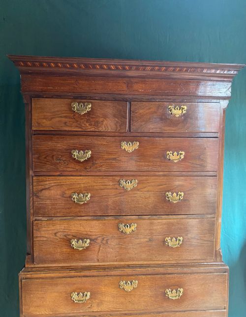 GEORGIAN OAK TALLBOYCHEST ON CHEST - ADDITIONAL PHOTO 1