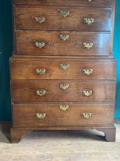 GEORGIAN OAK TALLBOYCHEST ON CHEST - ADDITIONAL PHOTO 2