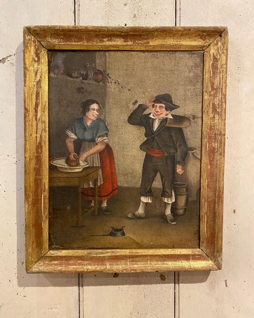 ANTIQUE NAIVE PAINTING - ADDITIONAL PHOTO 1