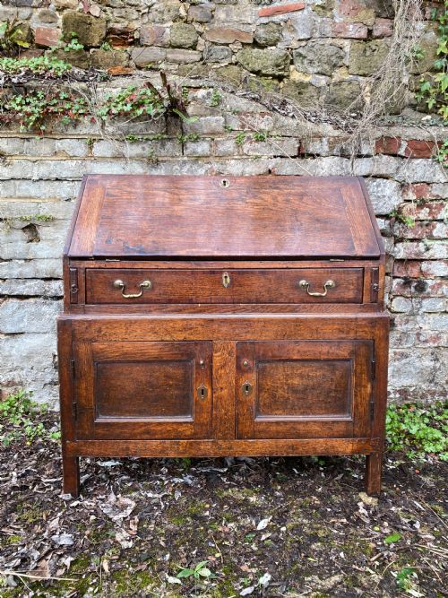 antique oak bureau cupboard - CATEGORY: ANTIQUE BUREAU - DATED 19TH CENTURY