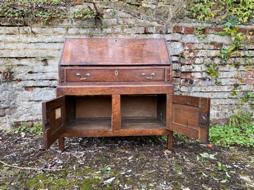 ANTIQUE OAK BUREAU CUPBOARD - ADDITIONAL PHOTO 17