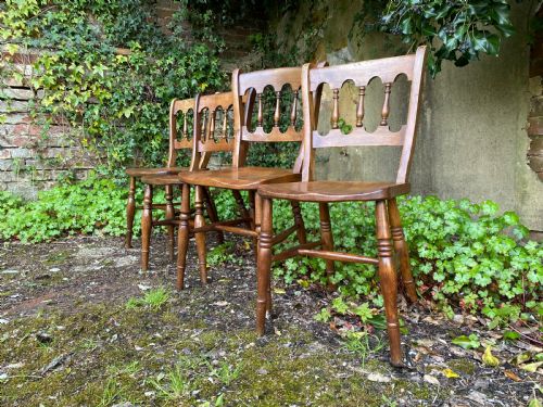 set of four kitchen dining chairs - CATEGORY: ANTIQUE CHAIRS - DATED 19TH CENTURY
