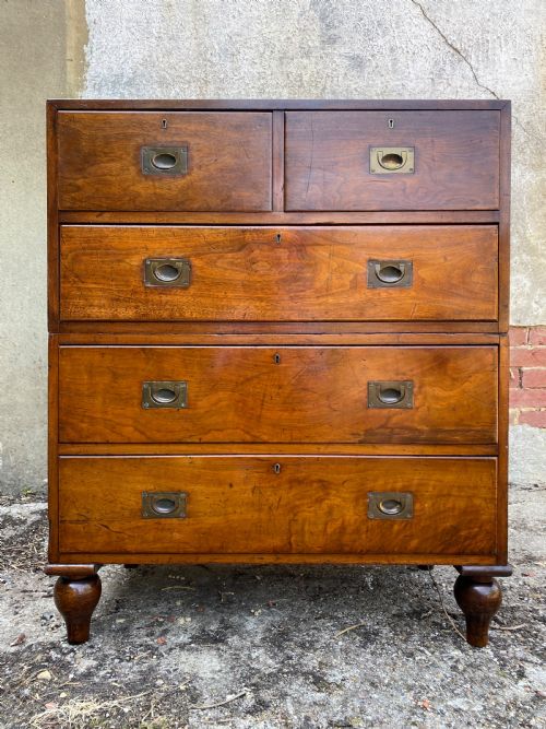 ANTIQUE CAMPAIGN CHEST OF DRAWERS - ADDITIONAL PHOTO 1