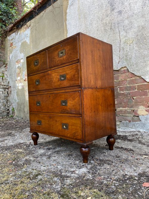 ANTIQUE CAMPAIGN CHEST OF DRAWERS - ADDITIONAL PHOTO 2