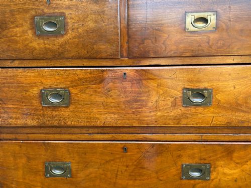 ANTIQUE CAMPAIGN CHEST OF DRAWERS - ADDITIONAL PHOTO 5