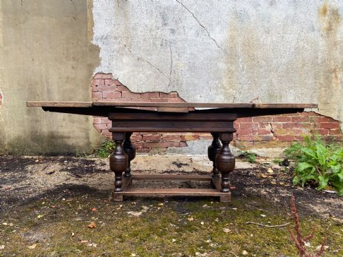 ANTIQUE OAK DRAW LEAF TABLE - ADDITIONAL PHOTO 1