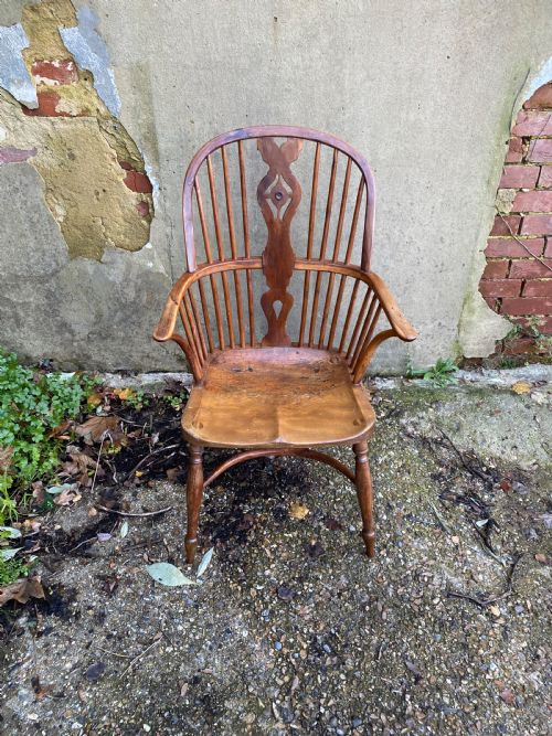 ANTIQUE YEW WOOD WINDSOR CHAIR - ADDITIONAL PHOTO 7