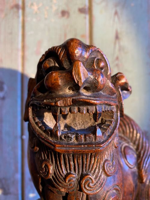 ANTIQUE WOODEN DOG OF FO - ADDITIONAL PHOTO 12