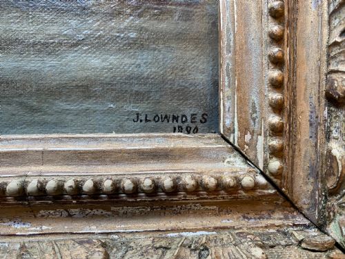 AN ANTIQUE NAIVE LANDSCAPE PAINTING - ADDITIONAL PHOTO 6