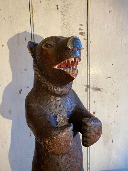 ANTIQUE CARVED WOOD BEAR BLACK FOREST - ADDITIONAL PHOTO 1