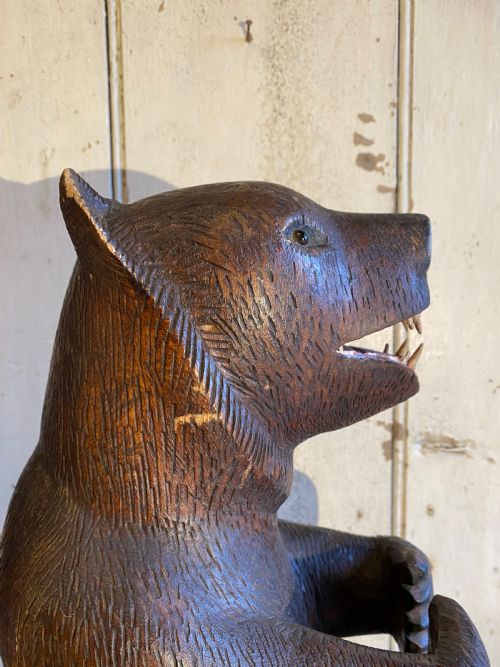 ANTIQUE CARVED WOOD BEAR BLACK FOREST - ADDITIONAL PHOTO 3