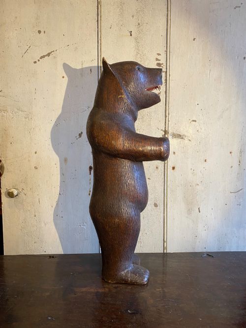 ANTIQUE CARVED WOOD BEAR BLACK FOREST - ADDITIONAL PHOTO 5
