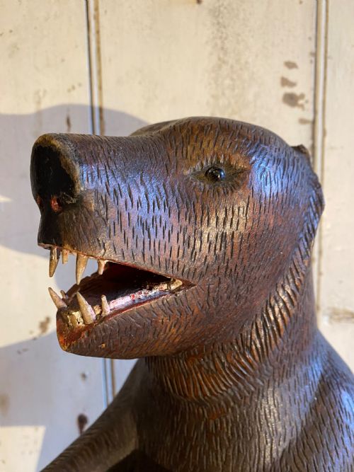 ANTIQUE CARVED WOOD BEAR BLACK FOREST - ADDITIONAL PHOTO 10
