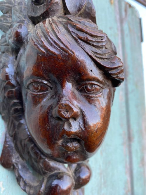 EARLY CARVED CHERUB - ADDITIONAL PHOTO 2
