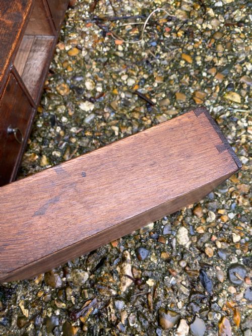 ANTIQUE 18TH CENTURY OAK VANITY MIRROR - ADDITIONAL PHOTO 14