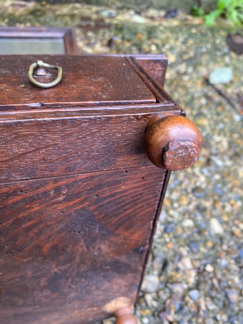 ANTIQUE 18TH CENTURY OAK VANITY MIRROR - ADDITIONAL PHOTO 19