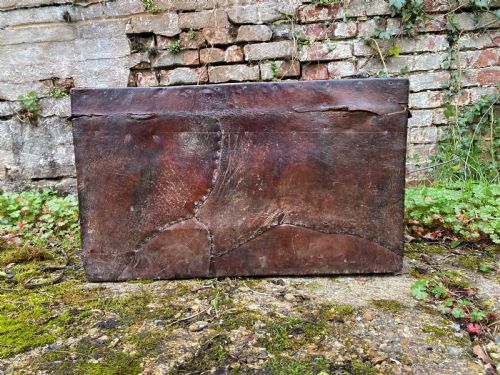 ANTIQUE LEATHER BOUND CHEST - ADDITIONAL PHOTO 19
