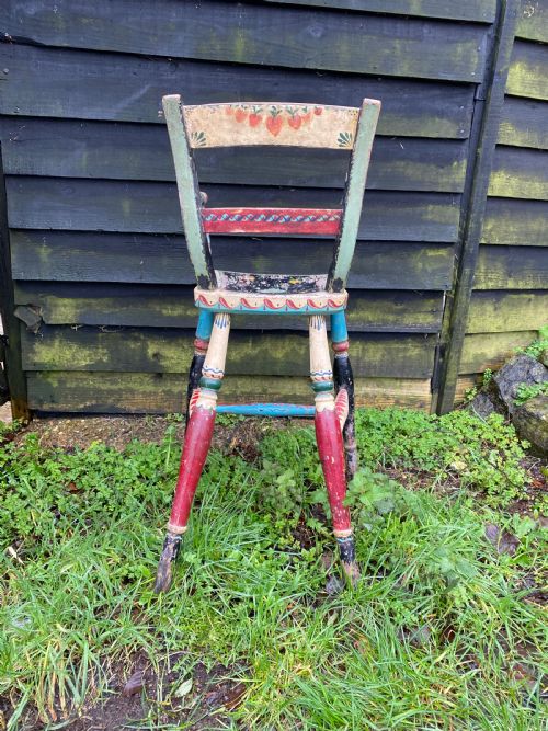 AN ANTIQUE BARGEWORK CHILDS CHAIR - ADDITIONAL PHOTO 15