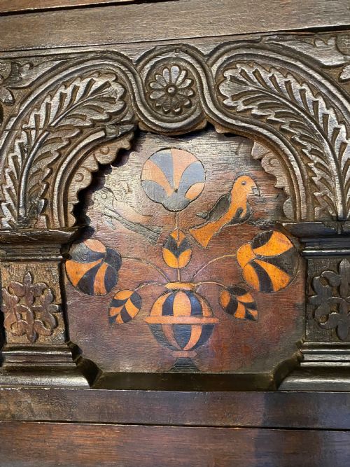 EARLY OAK WALL CUPBOARD - ADDITIONAL PHOTO 4