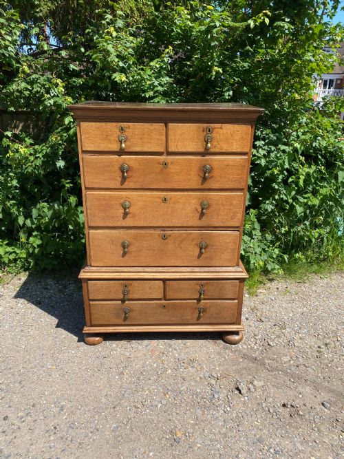 GEORGIAN OAK CHEST ON CHEST - ADDITIONAL PHOTO 3