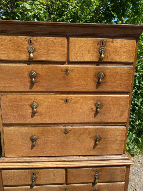 GEORGIAN OAK CHEST ON CHEST - ADDITIONAL PHOTO 5