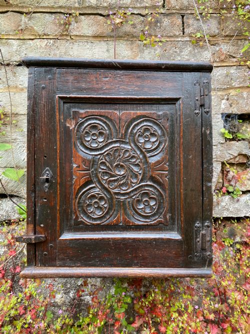 EARLY OAK MURAL CUPBOARD - ADDITIONAL PHOTO 3