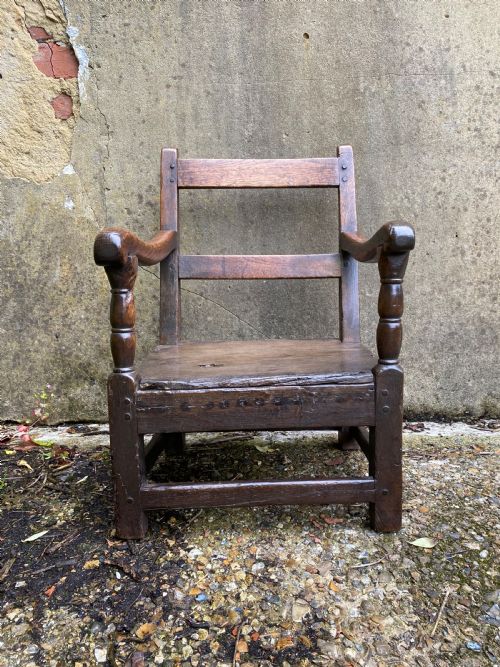 EARLY OAK CHILDS CHAIR - ADDITIONAL PHOTO 4
