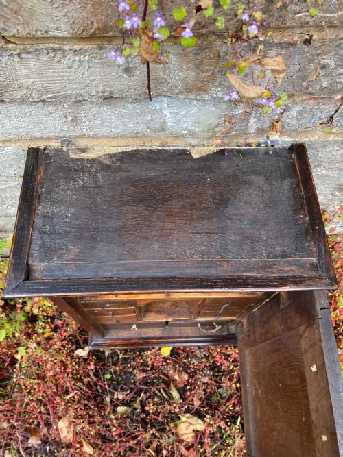 AN EARLY OAK SPICE WALL CUPBOARD - ADDITIONAL PHOTO 15