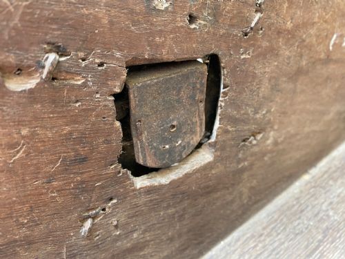 EARLY OAK PAINTED BOX - ADDITIONAL PHOTO 9