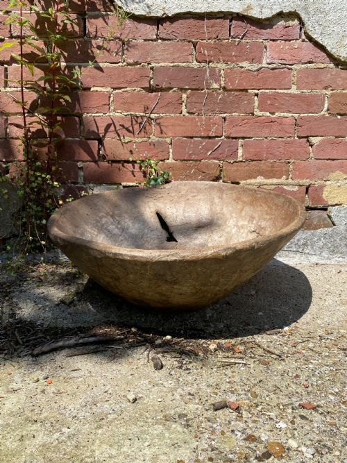 hand hewn wooden bowl - CATEGORY: ANTIQUE MISCELLANEOUS - DATED 19TH CENTURY