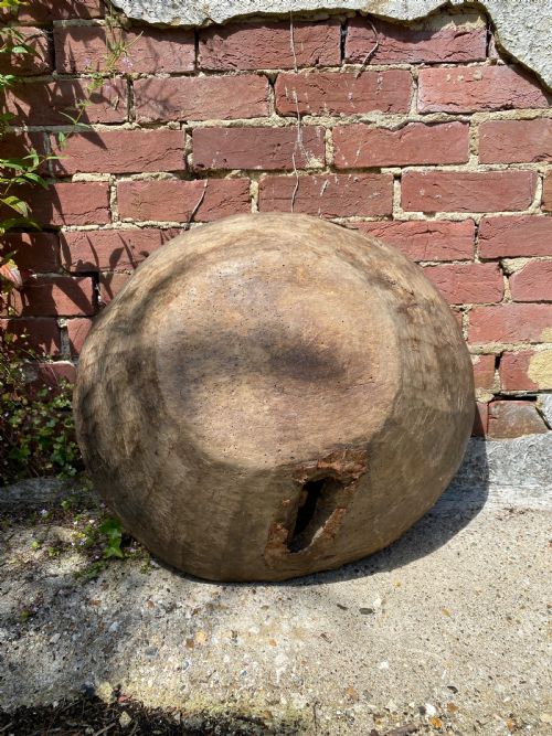 HAND HEWN WOODEN BOWL - ADDITIONAL PHOTO 3