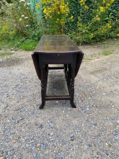 LARGE EARLY OAK GATELEG TABLE - ADDITIONAL PHOTO 9