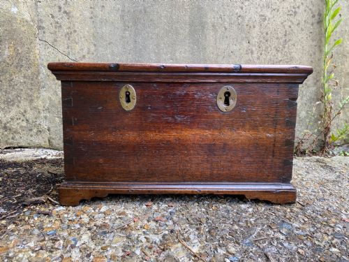 georgian oak strong box - CATEGORY: ANTIQUE BOXES - DATED GEORGIAN