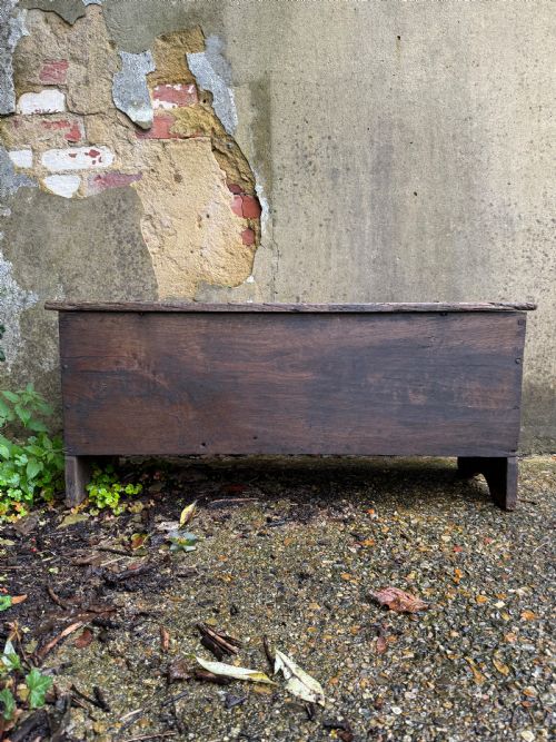 EARLY OAK PLANK COFFER - ADDITIONAL PHOTO 20