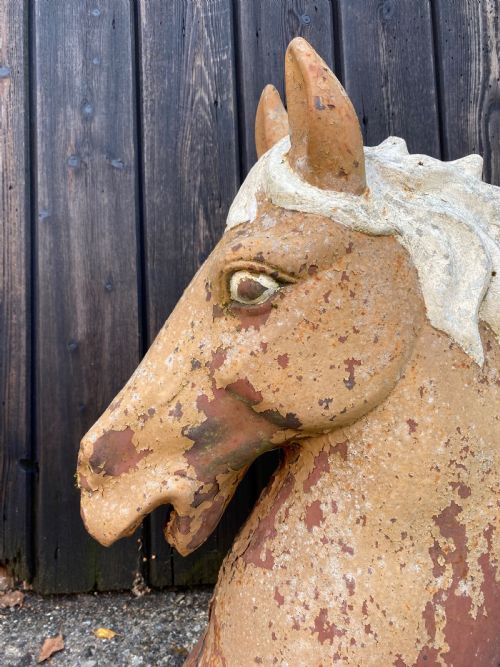 ANTIQUE HORSES HEAD SCULPTURE - ADDITIONAL PHOTO 8