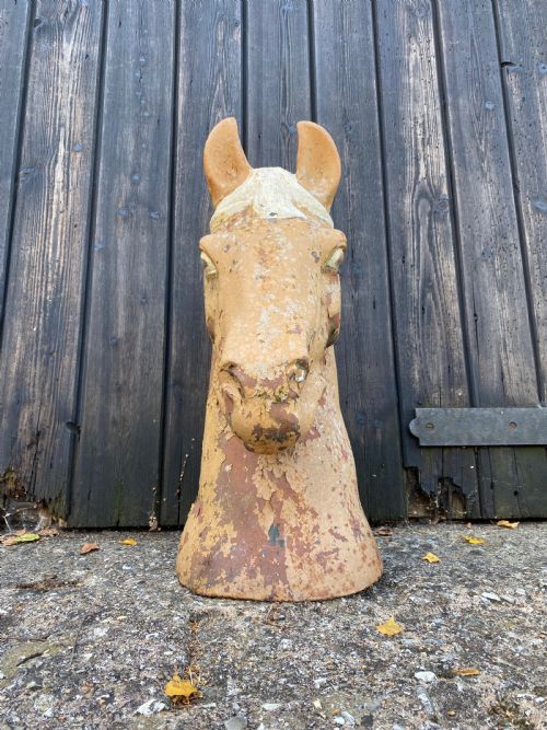 ANTIQUE HORSES HEAD SCULPTURE - ADDITIONAL PHOTO 11