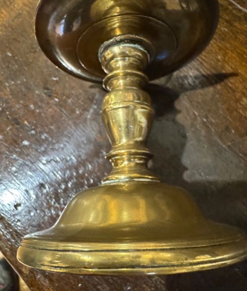 ANTIQUE HEEMSKIRK BRASS CANDLESTICK - ADDITIONAL PHOTO 5