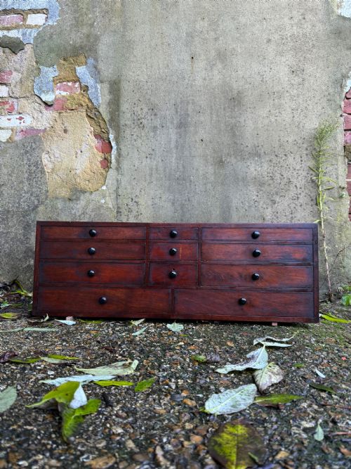 ANTIQUE BANK OF DRAWERS - ADDITIONAL PHOTO 1