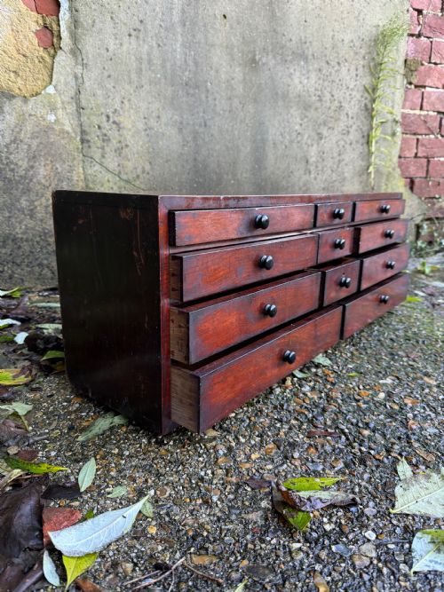 ANTIQUE BANK OF DRAWERS - ADDITIONAL PHOTO 16