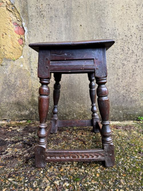 EARLY OAK JOINT STOOL - ADDITIONAL PHOTO 2