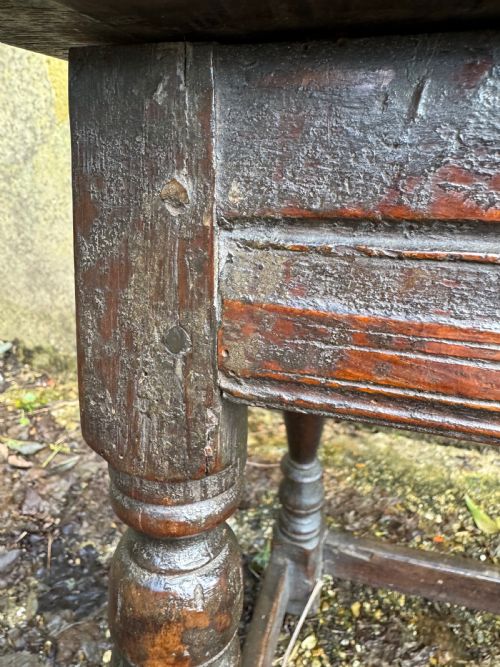 EARLY OAK JOINT STOOL - ADDITIONAL PHOTO 13