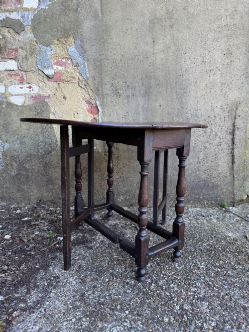 EARLY OAK GATELEG TABLE - ADDITIONAL PHOTO 12