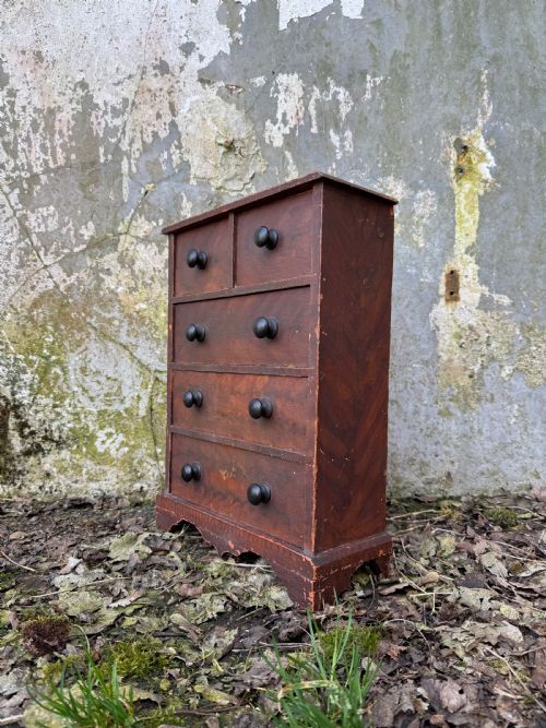 ANTIQUE TABLE TOP CHEST OF DRAWERS - ADDITIONAL PHOTO 1