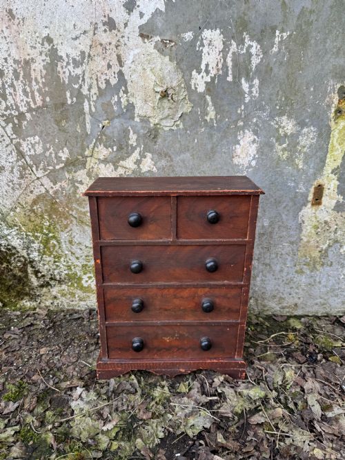 ANTIQUE TABLE TOP CHEST OF DRAWERS - ADDITIONAL PHOTO 3