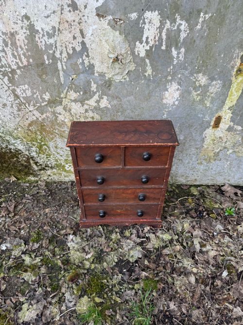 ANTIQUE TABLE TOP CHEST OF DRAWERS - ADDITIONAL PHOTO 4