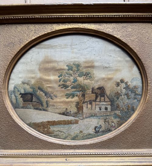 ANTIQUE SILKWORK EMBROIDERY TEXTILE - ADDITIONAL PHOTO 2