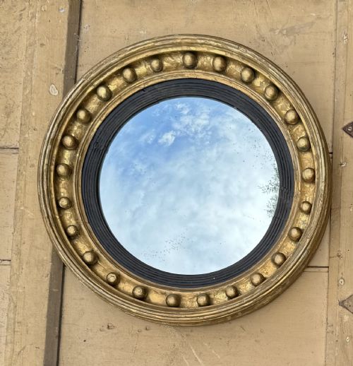 convex gilt mirror - CATEGORY: ANTIQUE MIRRORS - DATED 19TH CENTURY