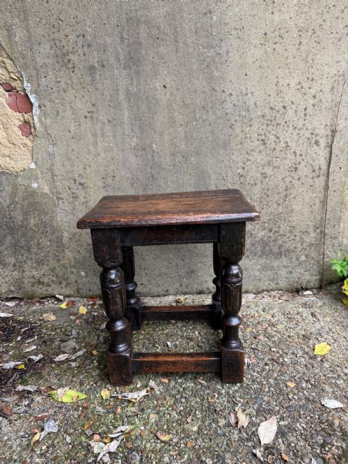 EARLY OAK JOINT STOOL - ADDITIONAL PHOTO 3